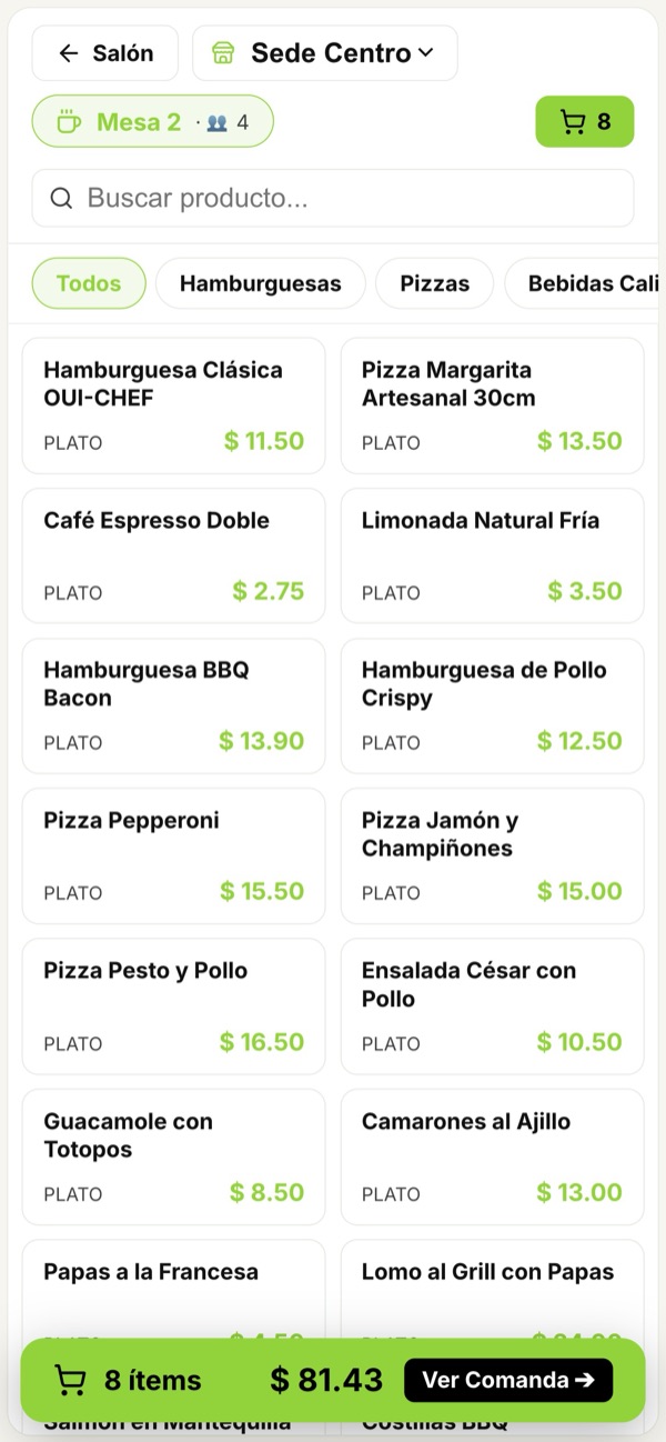 Comandero POS en el celular
